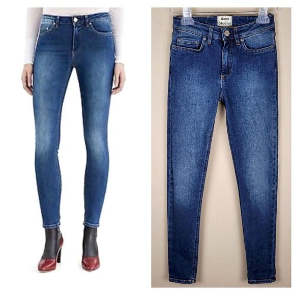 Acne Denim - Acne Studios Size 23 Skin 5 Used Blue Skinny Cropped Jeans